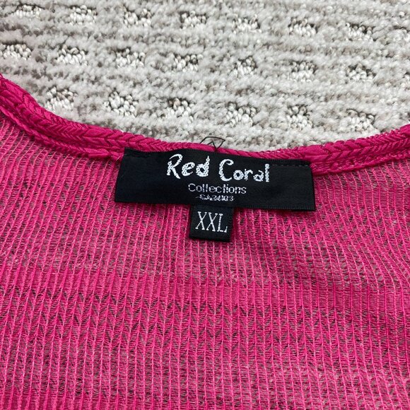 Red Coral Collections Tank Top Mesh See Through Shirt Women Size XXL Sleeveless - Picture 2 of 4